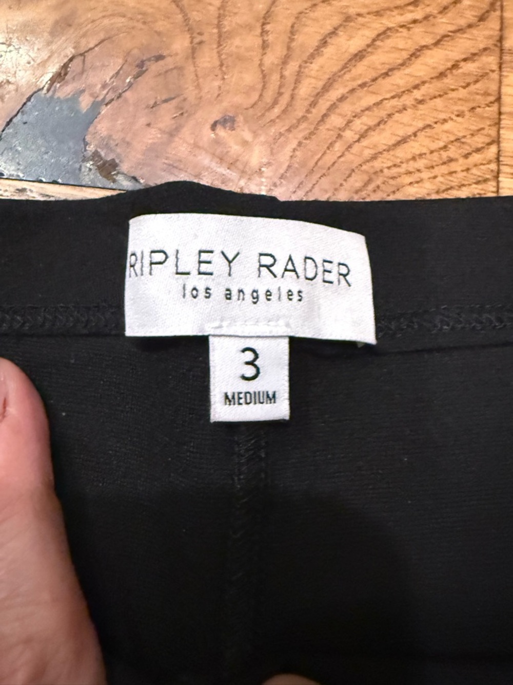 Ripley Rader. Black Ponte Knit long Wide Leg Pant. Size 3 (medium). - Picture 7 of 7